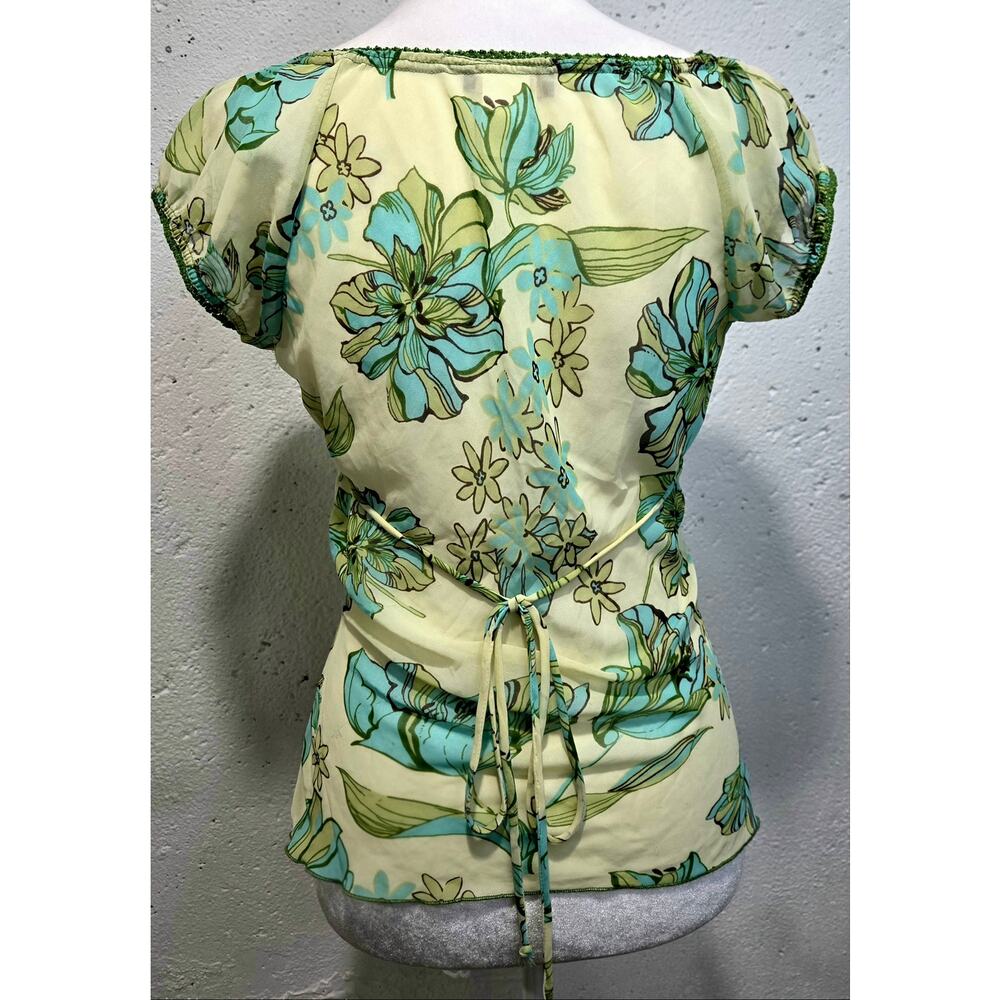 RAG Floral Tie-Back Blouse Small Made USA As-Is - Picture 4 of 9